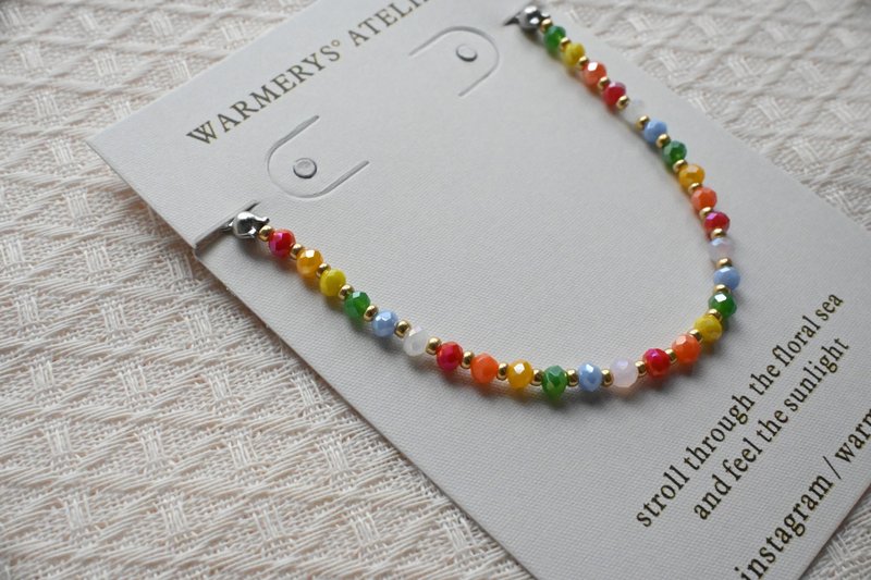 rainbow thin bracelet • Small bracelet with rainbow colors as a Christmas gift for besties - สร้อยข้อมือ - วัสดุอื่นๆ หลากหลายสี