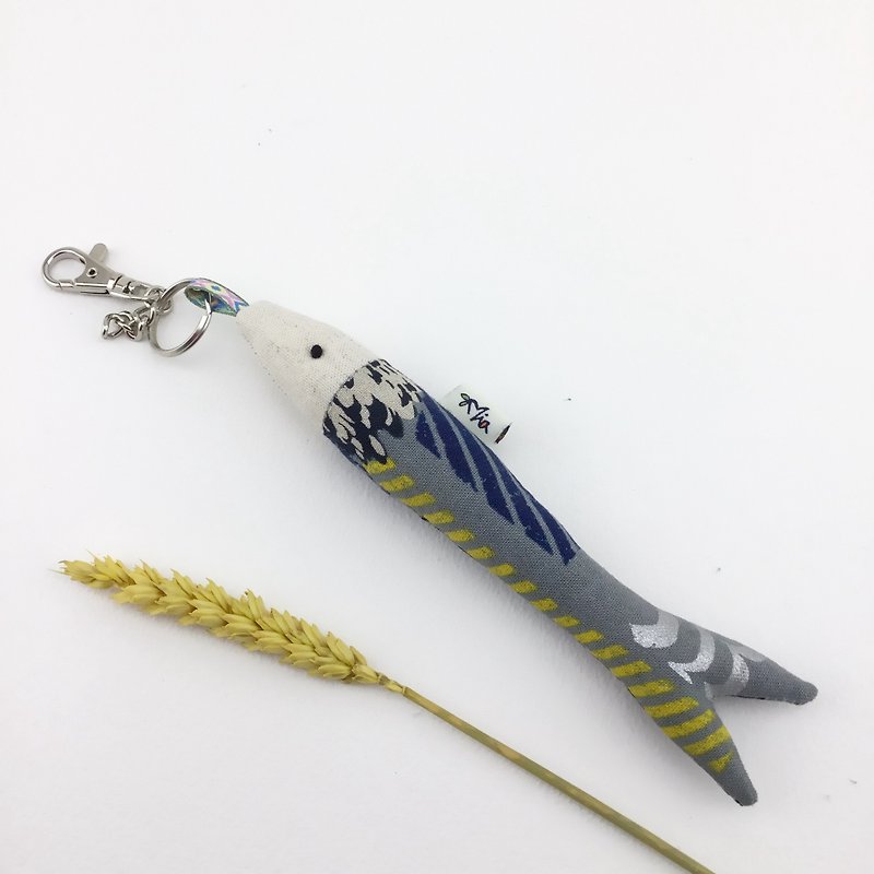 Fish fish charm / key ring - every year there is fish - exchange gifts - Charms - Cotton & Hemp 