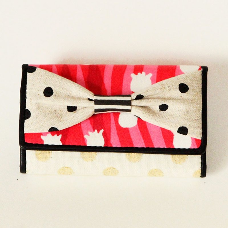 key holder wallet pink flower stripes ribbon Assistant Director dots borders - Keychains - Other Materials Pink