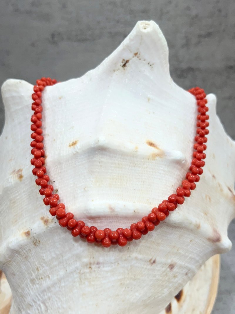 天然珊瑚項鍊 阿卡珊瑚 串珠項鍊 - 項鍊 - 寶石 