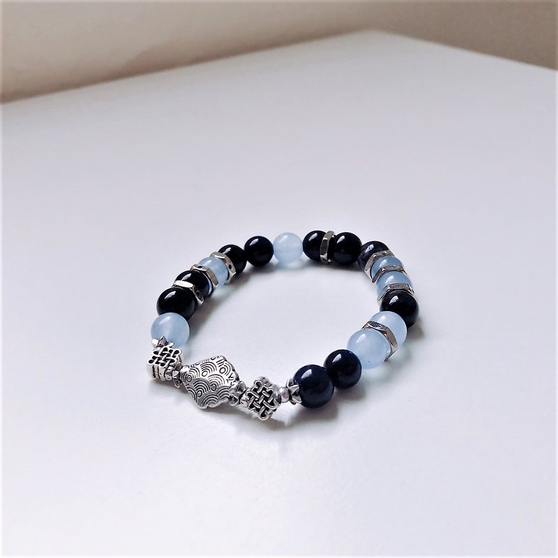 Turn&Jump! Blue Tiger Crystal Big Satisfaction Ore Bracelet - Bracelets - Gemstone 
