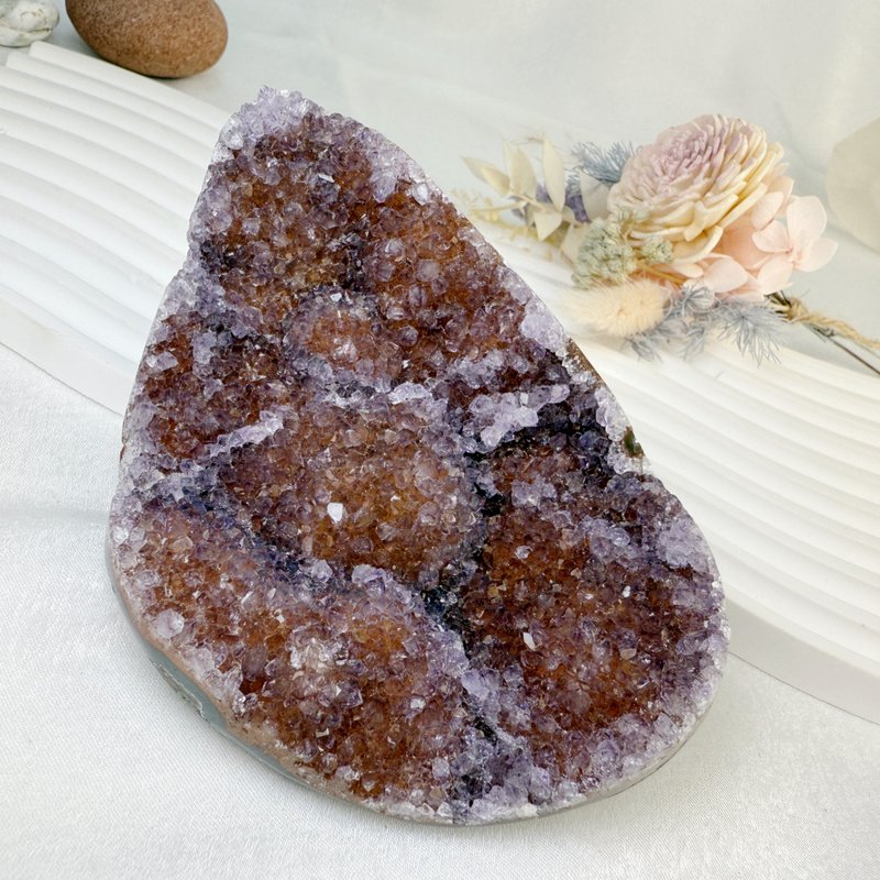 聚財聚氣/淨化磁場-變種紅底紫晶原礦擺件 - 擺飾/家飾品 - 水晶 