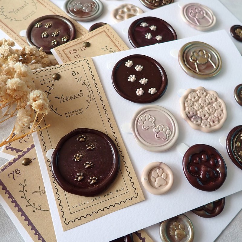 Paw Print Themed Wax Seal Paw Print Themed Wax Seal - สติกเกอร์ - ขี้ผึ้ง 