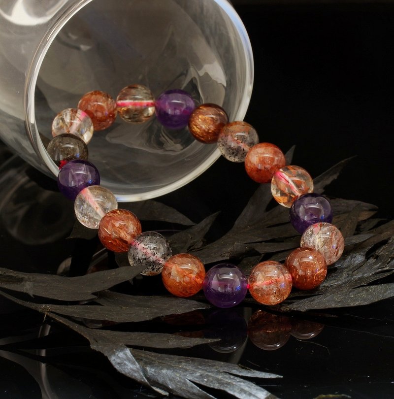 Blackcurrant Super 7 10mm Crystal Bracelet - สร้อยข้อมือ - คริสตัล 