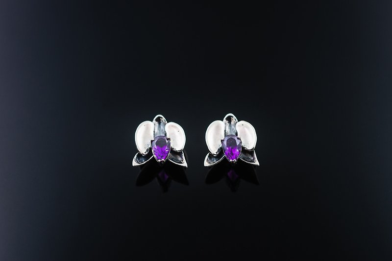 -Lan-Earring - Earrings & Clip-ons - Sterling Silver Purple