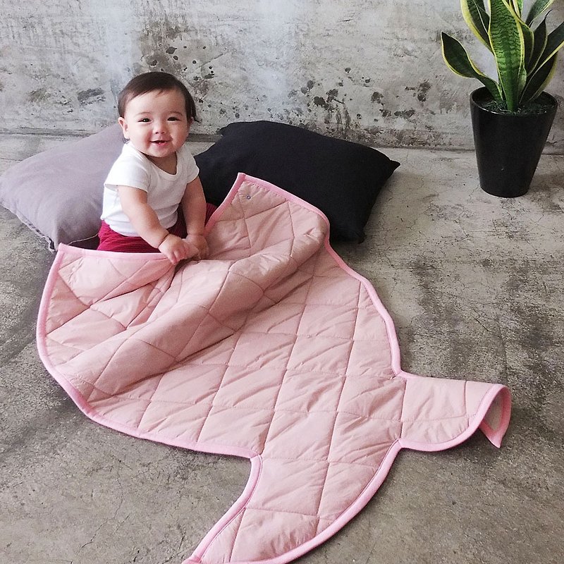 CLARECHEN Mermaid Blanket_ Suitable for babies and kids - ผ้าห่ม - วัสดุกันนำ้ สึชมพู
