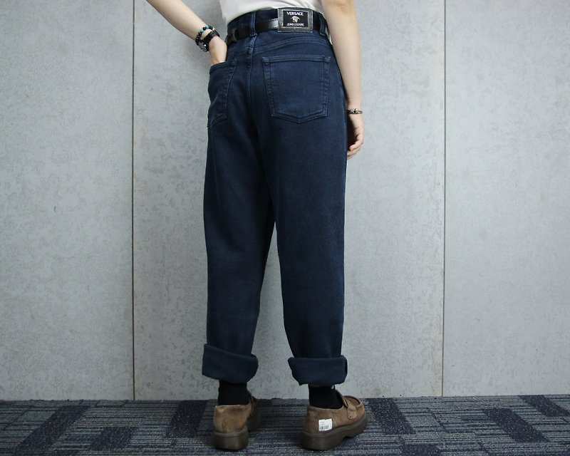 Tsubasa.Y ancient house Versace Jeans 017432, vintage versace jeans - กางเกงขายาว - ผ้าฝ้าย/ผ้าลินิน 
