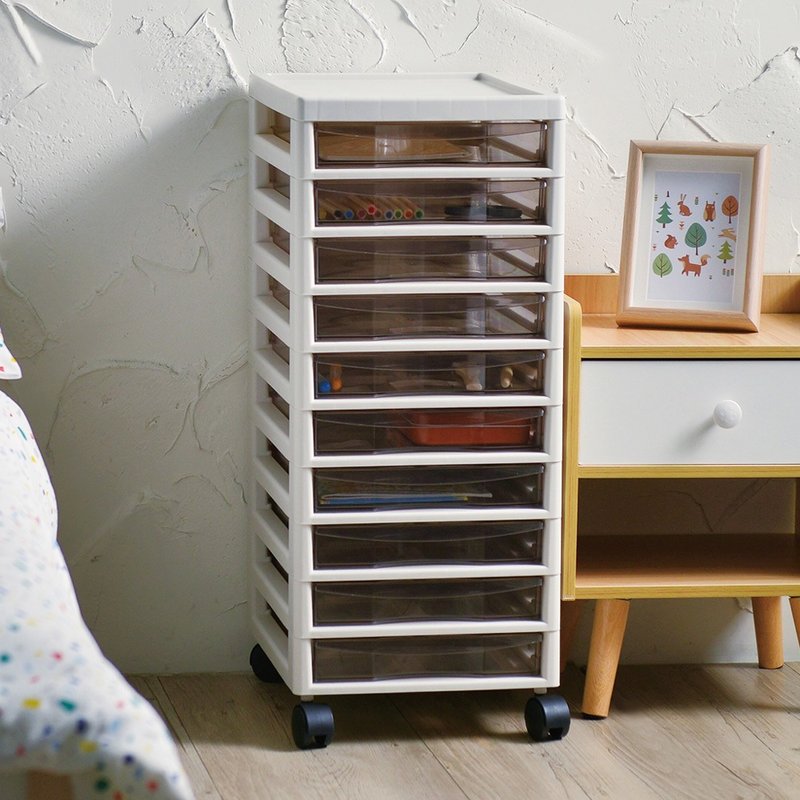 日本JEJ ASTAGE Aplos 日製辦公移動式A4文件收納櫃-10小抽 - 居家收納/收納盒/儲物盒 - 塑膠 白色