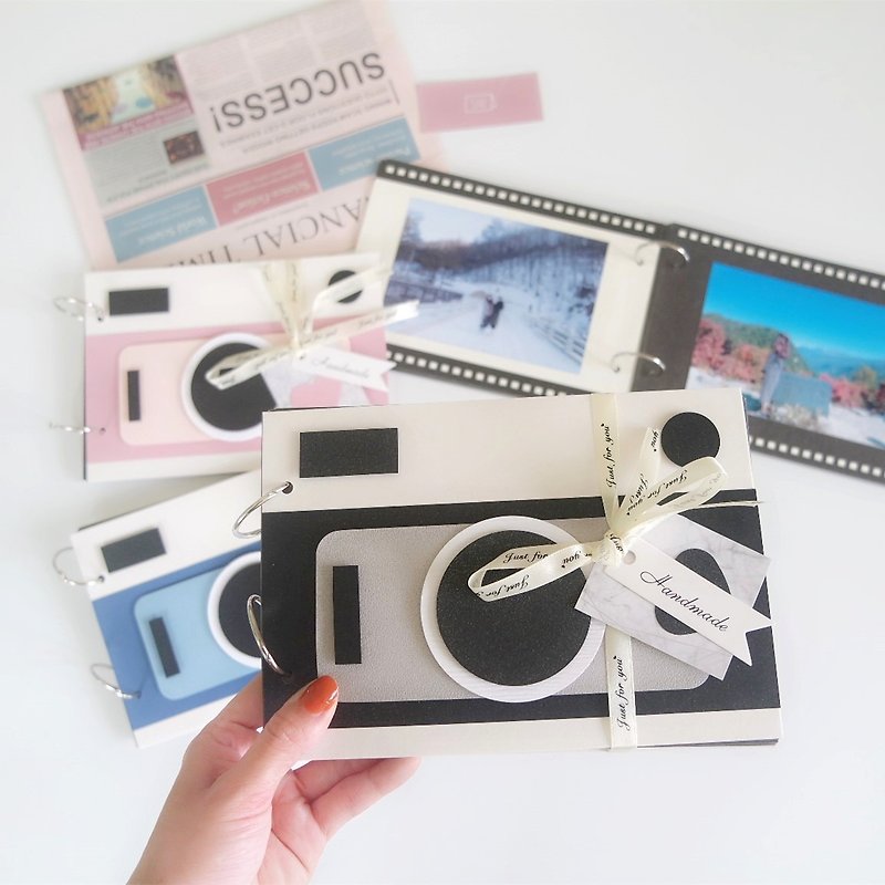 現貨 / 復古相機底片造型手工書－活頁式回憶相本－生日卡片 情侶