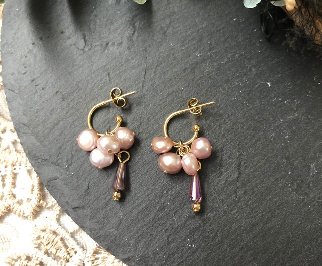 14kgf パール ピアス イヤリング 天然石 k14gf チャーム スター 14KGF