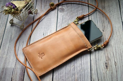 BYBYLONICA LEATHER CRAFT 真皮智能手機肩袋栃木皮革 iPhone android iPhone