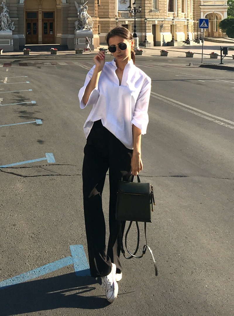 Women white cotton shirt/ Basic office white blouse/ Formal Shirts for Women - 女襯衫 - 棉．麻 白色