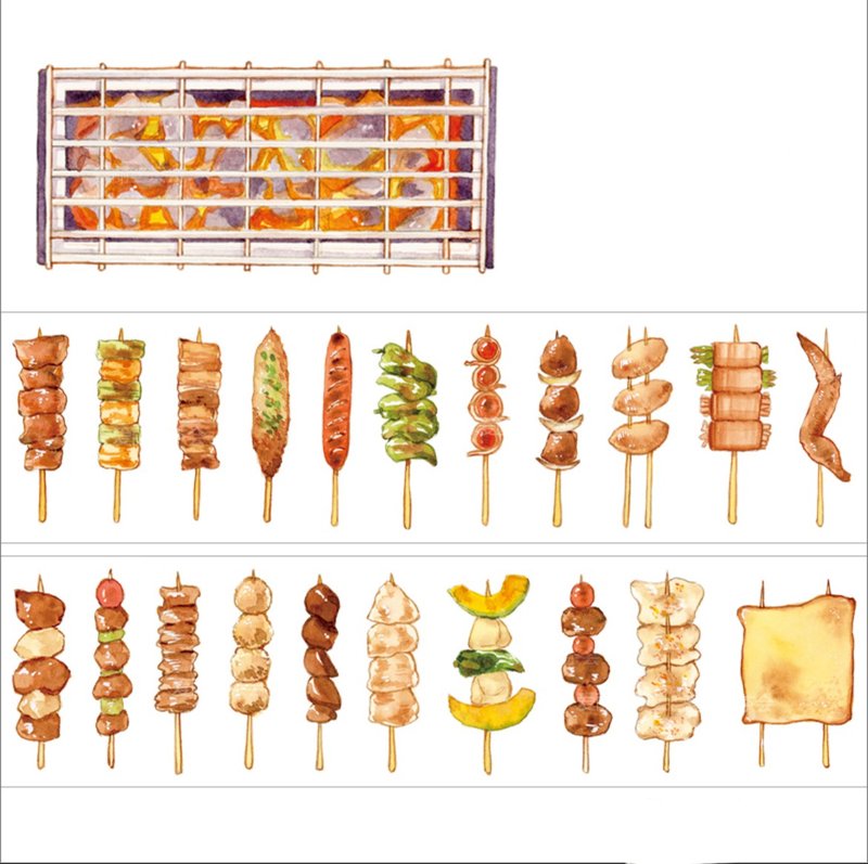 BBQ washi tape - Washi Tape - Paper Multicolor