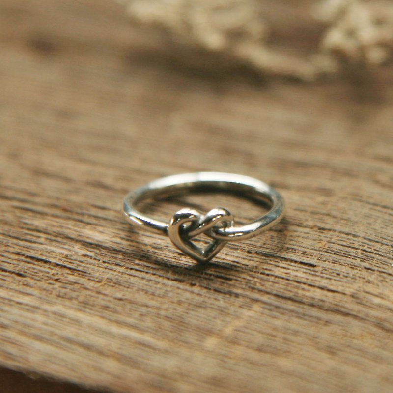 Heart love Knot Ring Promise Celtic Sterling Silver 925 Handmade gift for her - General Rings - Other Metals Silver