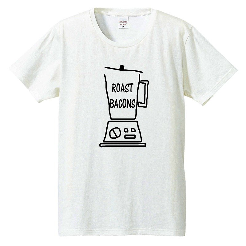 T-shirt / Roast Bacons mixer - เสื้อยืดผู้ชาย - ผ้าฝ้าย/ผ้าลินิน ขาว