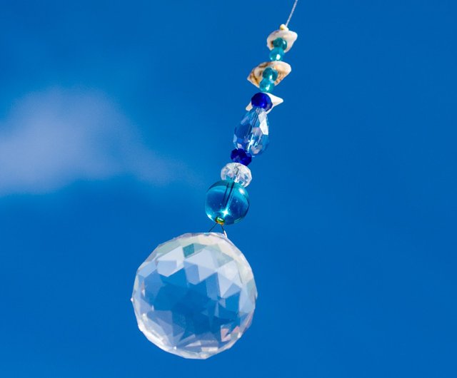 サンキャッチャー 海 30mm ブルー 青 風水 幸福を呼ぶインテリア