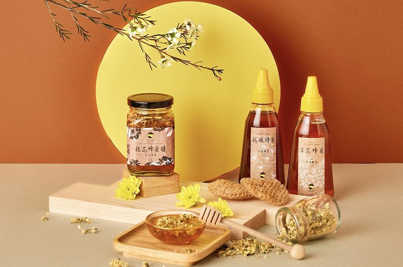 Honey Osmanthus Stuffed [Xiaori Fengguang] Baihua Longan Honey Experience Group - Honey & Brown Sugar - Other Materials Yellow