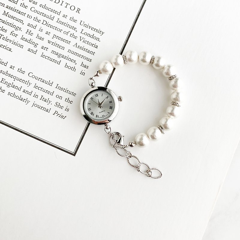 Mia Cotton pearl bracelet watch LI009 - Women's Watches - Other Metals Silver
