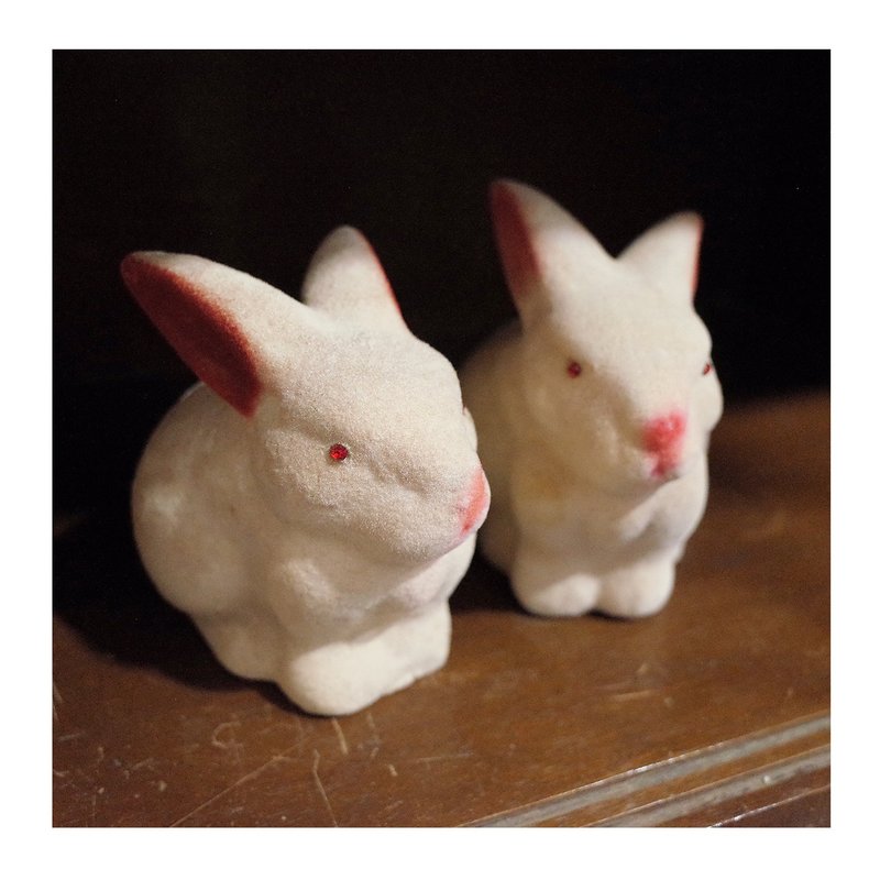 老件.早期植絨陶偶兔子造型.存錢筒.復古擺件.單入售#收藏品 - 擺飾/家飾品 - 陶 