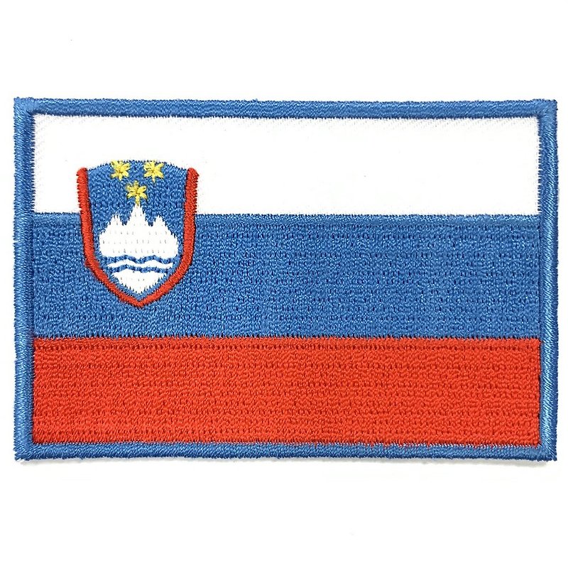 Slovenia flag embroidered fabric badge DIY creative Patch embroidery morale badge - Badges & Pins - Thread Multicolor