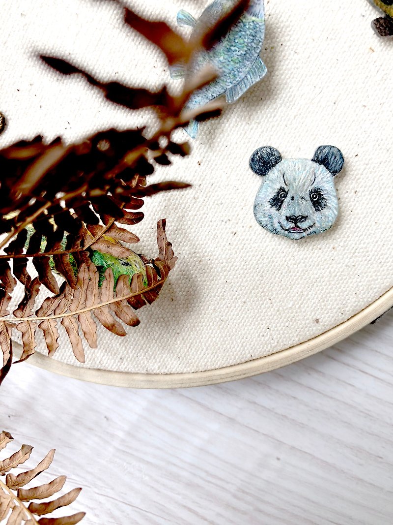 adc | party animal | panda | brooch - Brooches - Plastic White