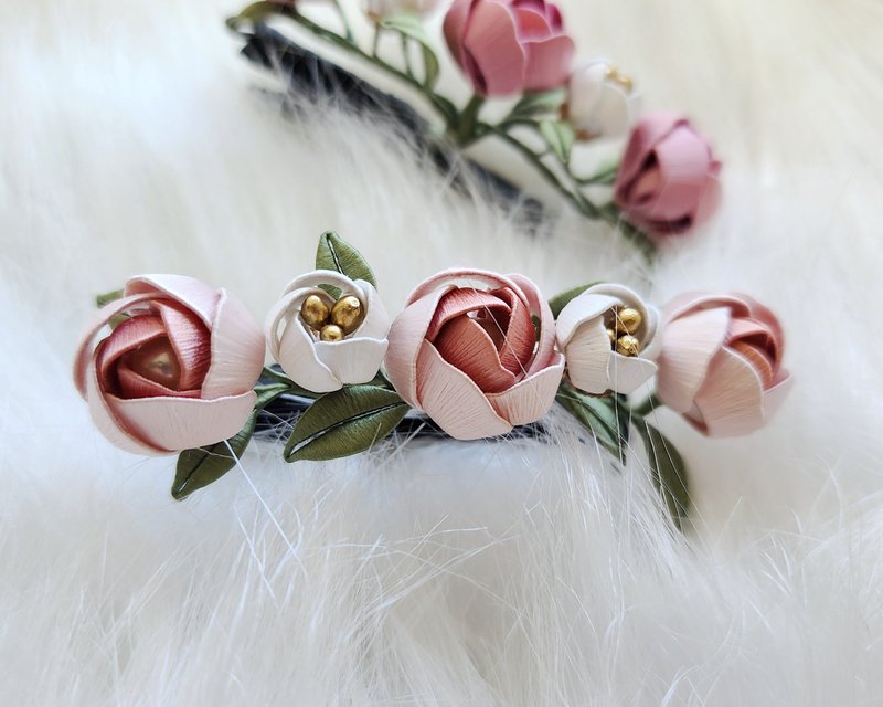 Intangible Cultural Heritage Chan Flower • Everyday Rose Hair Clip - เครื่องประดับผม - วัสดุอื่นๆ สึชมพู