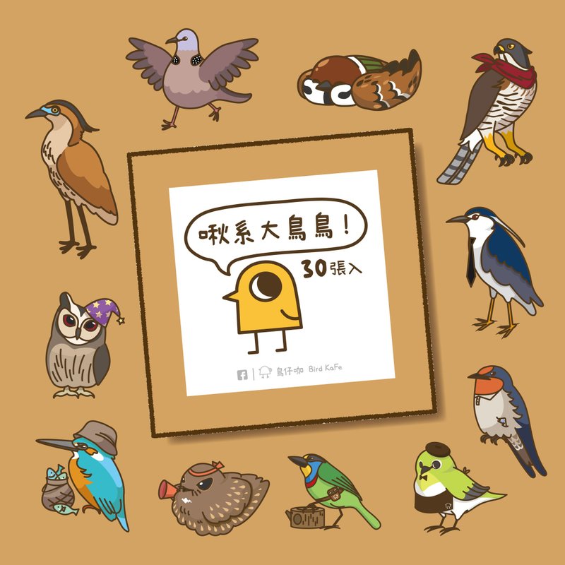 Bird Sticker C | Chirp Big Bird 30pcs - สติกเกอร์ - กระดาษ หลากหลายสี