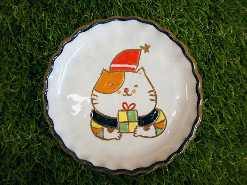 [モデリングトレイ]交換贈り物猫 - 小皿 - 陶器 