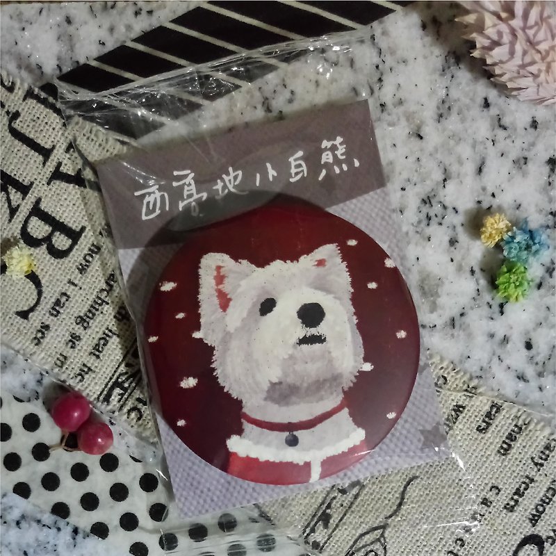 Magnet brooch (optional 3) ~ West Highland White Terrier - Sketch Series - Magnets - Other Metals 