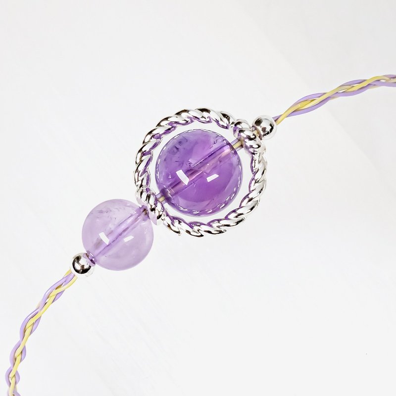 [Customized Color Braided Steel Rope] Star Ring | Amethyst - สร้อยข้อมือ - คริสตัล สีม่วง