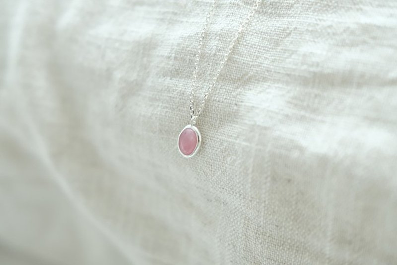 Rhodochrosit Silver Necklace - 項鍊 - 寶石 銀色