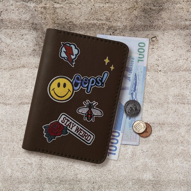 Distressed Leath, leather passport wallet, passport holder, passport cover,Gift - ที่เก็บพาสปอร์ต - หนังแท้ สีนำ้ตาล