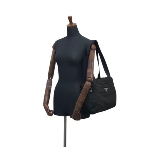 希少✨ PRADA プラダ トライアングル ロゴ ナイロン レザー トートバッグ PRADA プラダ トライアングルロゴ ナイロン×レザー トートバッグ