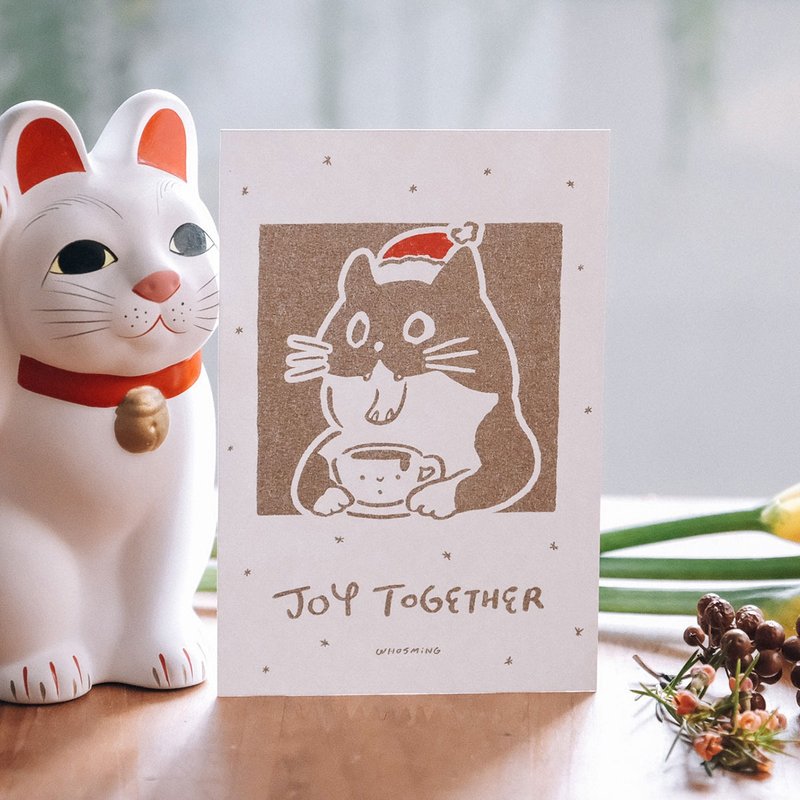 WHOSMiNG 聖誕卡片- JOY TOGETHER - 卡片/明信片 - 紙 白色