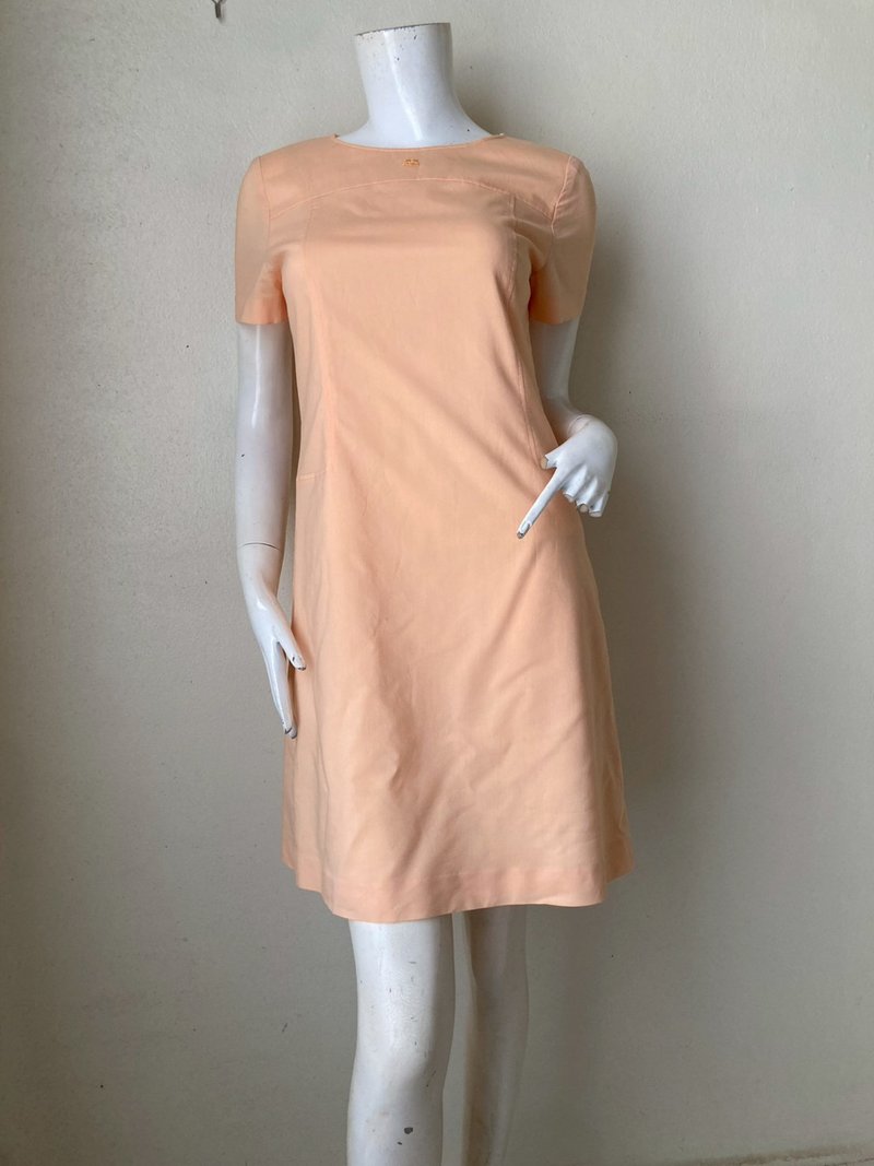 Vintage Courreges Cotton Mini Dress Size 9 will fit S-M - 洋裝/連身裙 - 棉．麻 橘色
