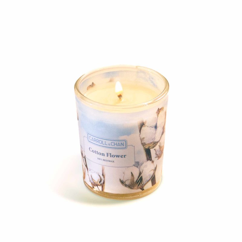 Cotton flower beeswax votive candle - เทียน/เชิงเทียน - ขี้ผึ้ง 