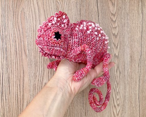 あみぐるみ カメレオン セット かぎ針編みのカメレオン、ぬいぐるみカメレオン、かぎ針編みの