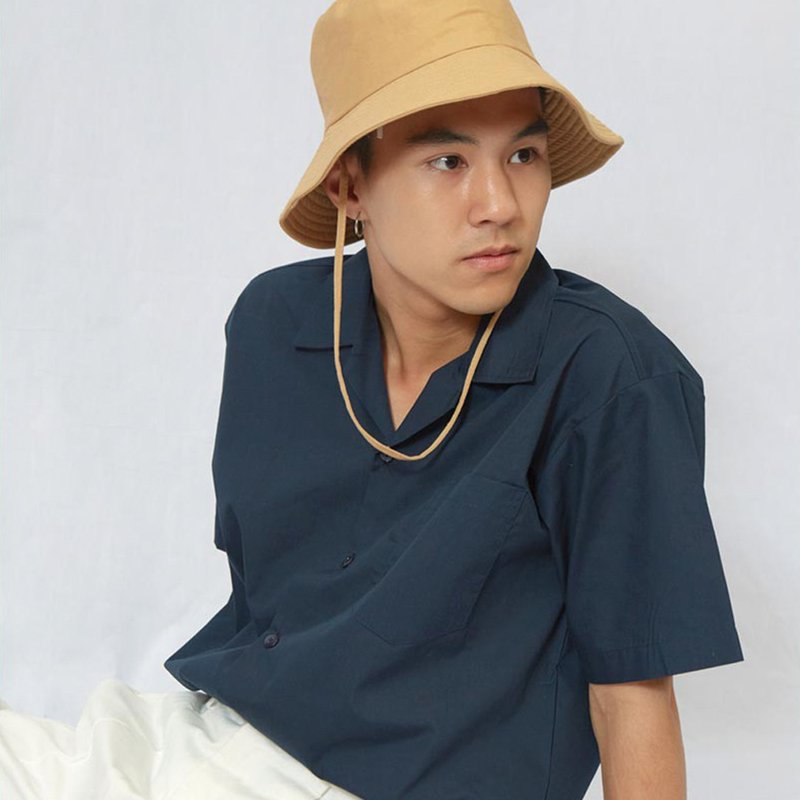 2 Pockets Monocle Shirt - NAVY - 男襯衫/休閒襯衫 - 棉．麻 藍色