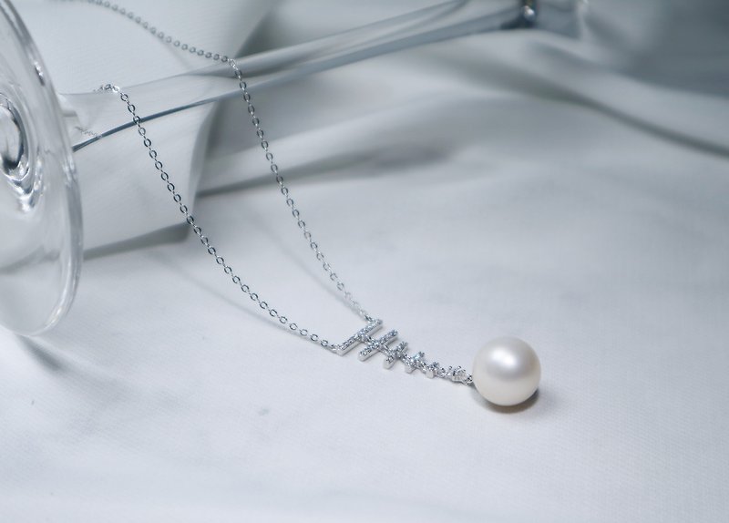 Natural Pearl Sterling Silver Necklace Pearl Necklace Female Clavicle Chain Fashion Noble Strengthen Mental Memory - สร้อยคอ - ไข่มุก ขาว