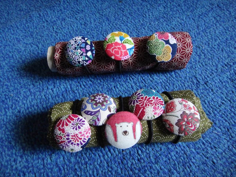 ▣ Japan Limited cloth, cloth button hair circle [] is not updated regularly - Hair Accessories - Cotton & Hemp 