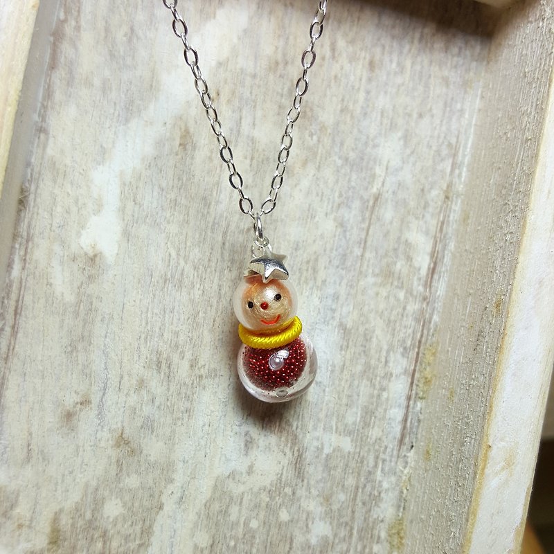 l Good things will be peanuts l blessed Christmas peanut man necklace - Necklaces - Glass 