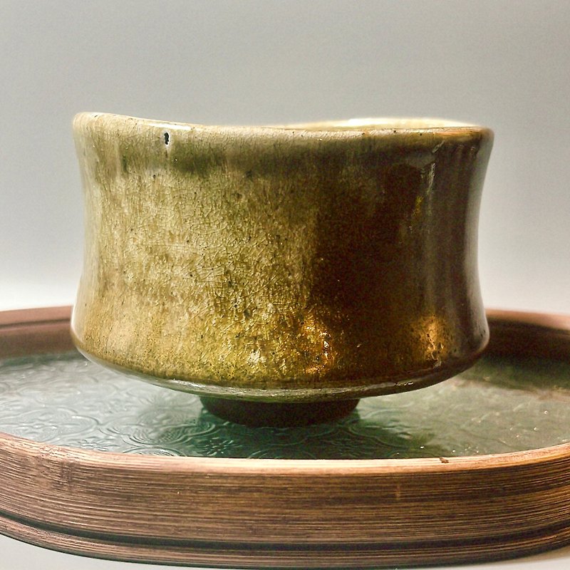 Pure hand pinched firewood tea bowl / small ordinary handmade - Teapots & Teacups - Pottery 