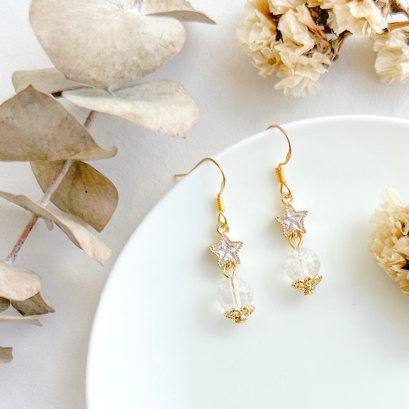 Sparkle Mirror | Handmade Accessories | Simple - Earrings & Clip-ons - Crystal White