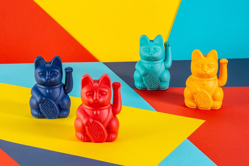 【Summer Gift】DONKEY PRODUCTS Lucky and colorful beckoning cat-mini version - ของวางตกแต่ง - วัสดุอื่นๆ สีเหลือง