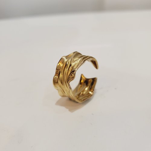 LYNLI Jewelry 【戒指】黃銅皺褶戒指 母親節/ 畢業禮物/ 情人節禮物