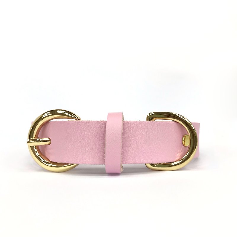 粉紅泡泡糖項圈-女生限定款 - 貓狗頸圈/牽繩 - 真皮 粉紅色