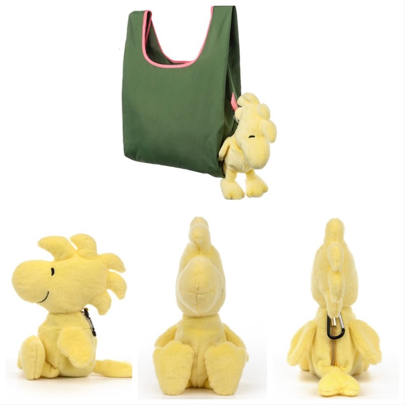 Woodstock Little Yellow Bird Dog Walking Bag Silly Tucker Doll Charm Going Out Bag Woodstock - ถุงใส่กระติกนำ้ - เส้นใยสังเคราะห์ สีเหลือง