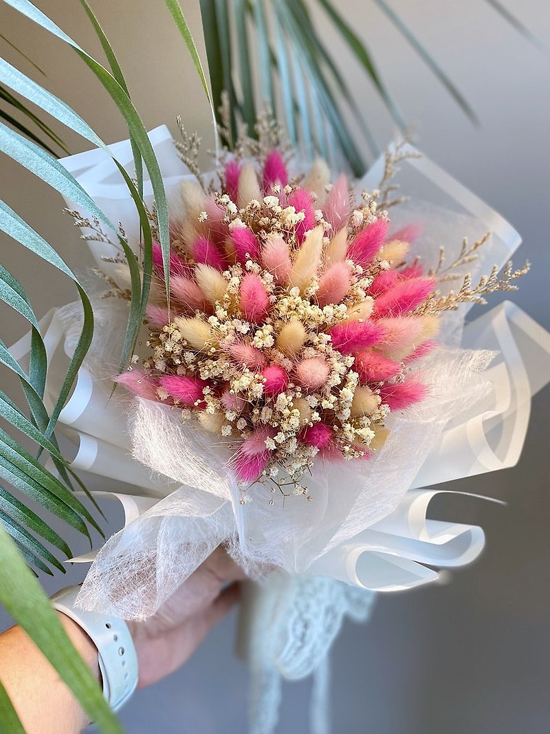 Preserved Rabbit Tail Bouquet | Dry Flower Preserved Flower Bouquet Birthday Gift Valentine's Day Graduation Season - ช่อดอกไม้แห้ง - พืช/ดอกไม้ 