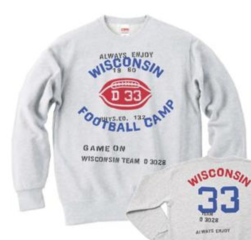 Football × Military trainer [order product] - Men's T-Shirts & Tops - Cotton & Hemp Gray