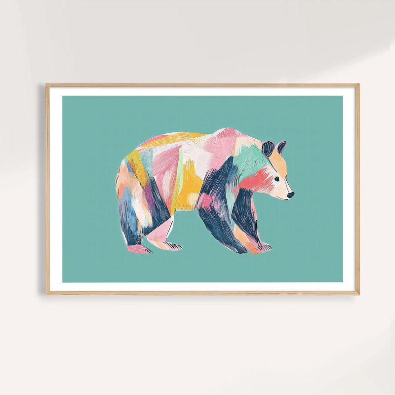 彩筆之森的熊熊 Color Brush Bear / 童話系列動物插畫 - 海報/掛畫/掛布 - 紙 